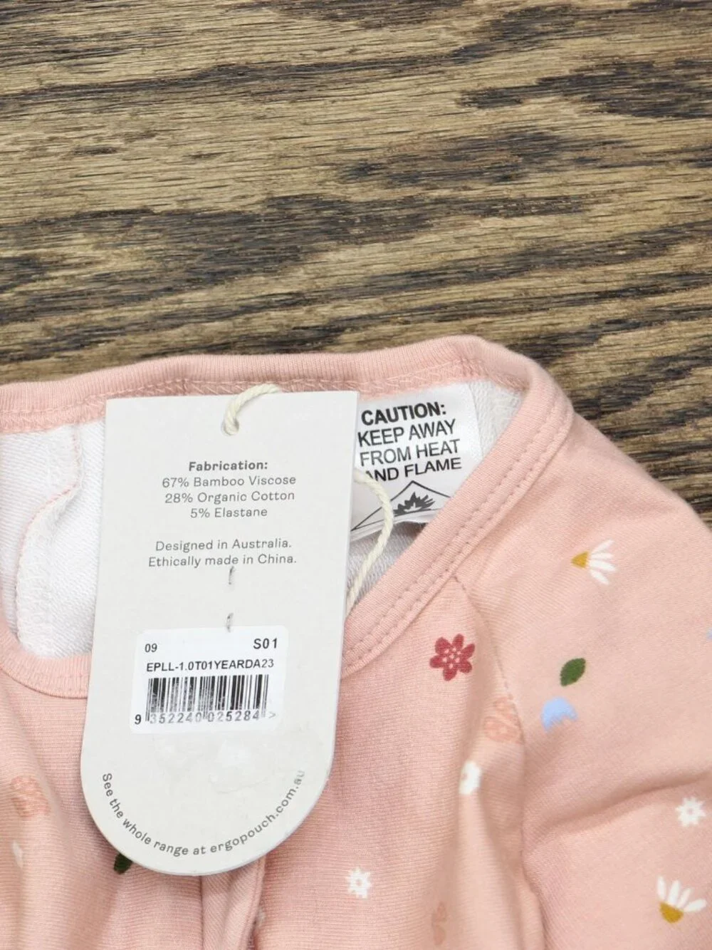 NWT Ergopouch Long Sleeve Romper 1.0 TOG One Piece Daisies Pink 1 Year